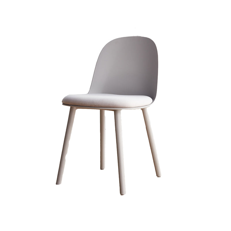 Modern Simple Side Chair Upholstered Dining Chair with Plastic Base for Kitchen