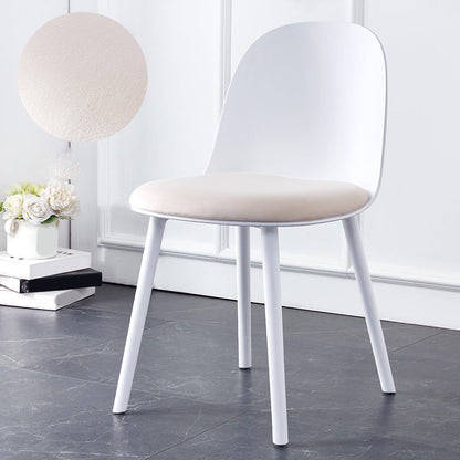 Modern Simple Side Chair Upholstered Dining Chair with Plastic Base for Kitchen