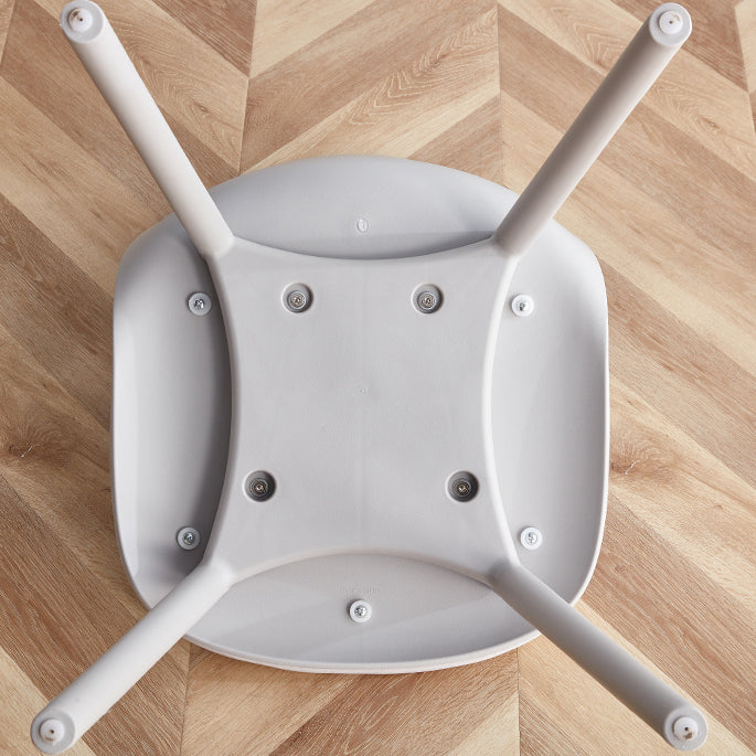 Modern Simple Side Chair Upholstered Dining Chair with Plastic Base for Kitchen