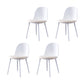 Modern Simple Side Chair Upholstered Dining Chair with Plastic Base for Kitchen