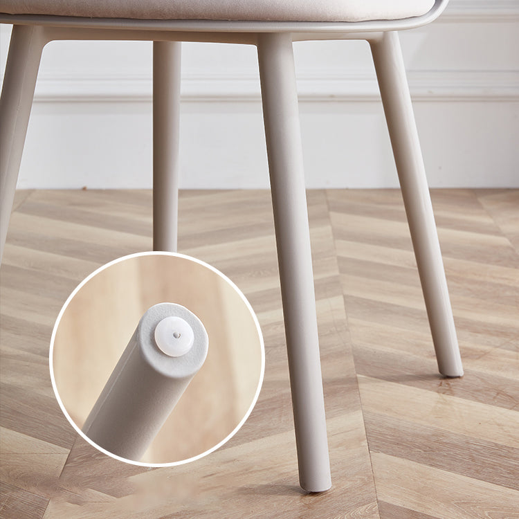 Modern Simple Side Chair Upholstered Dining Chair with Plastic Base for Kitchen
