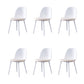 Modern Simple Side Chair Upholstered Dining Chair with Plastic Base for Kitchen