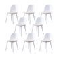 Modern Simple Side Chair Upholstered Dining Chair with Plastic Base for Kitchen
