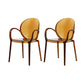 Modern Simple Arm Chair Plastic Base Stackable Dining Chair for Kitchen Brown 2 Piece Set Clearhalo 'Dining Chairs' 'Dining Tables & Seating' 'dining_chair' 'furn' 'furn_dining_chair' 'Furniture' 'Kitchen & Dining Furniture' 7289257