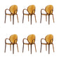 Modern Simple Arm Chair Plastic Base Stackable Dining Chair for Kitchen Brown 6 Piece Set Clearhalo 'Dining Chairs' 'Dining Tables & Seating' 'dining_chair' 'furn' 'furn_dining_chair' 'Furniture' 'Kitchen & Dining Furniture' 7289261