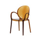 Modern Simple Arm Chair Plastic Base Stackable Dining Chair for Kitchen Brown 1 Piece Clearhalo 'Dining Chairs' 'Dining Tables & Seating' 'dining_chair' 'furn' 'furn_dining_chair' 'Furniture' 'Kitchen & Dining Furniture' 7289265