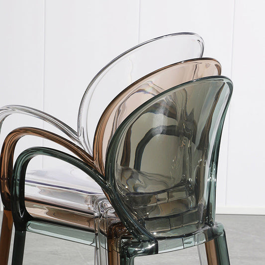 Modern Simple Arm Chair Plastic Base Stackable Dining Chair for Kitchen Clearhalo 'Dining Chairs' 'Dining Tables & Seating' 'dining_chair' 'furn' 'furn_dining_chair' 'Furniture' 'Kitchen & Dining Furniture' 7289266