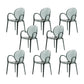 Modern Simple Arm Chair Plastic Base Stackable Dining Chair for Kitchen Green 8 Piece Set Clearhalo 'Dining Chairs' 'Dining Tables & Seating' 'dining_chair' 'furn' 'furn_dining_chair' 'Furniture' 'Kitchen & Dining Furniture' 7289273