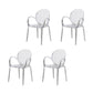 Modern Simple Arm Chair Plastic Base Stackable Dining Chair for Kitchen Clear 4 Piece Set Clearhalo 'Dining Chairs' 'Dining Tables & Seating' 'dining_chair' 'furn' 'furn_dining_chair' 'Furniture' 'Kitchen & Dining Furniture' 7289277