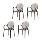 Modern Simple Arm Chair Plastic Base Stackable Dining Chair for Kitchen Smoke Gray 4 Piece Set Clearhalo 'Dining Chairs' 'Dining Tables & Seating' 'dining_chair' 'furn' 'furn_dining_chair' 'Furniture' 'Kitchen & Dining Furniture' 7289282