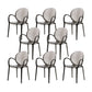 Modern Simple Arm Chair Plastic Base Stackable Dining Chair for Kitchen Smoke Gray 8 Piece Set Clearhalo 'Dining Chairs' 'Dining Tables & Seating' 'dining_chair' 'furn' 'furn_dining_chair' 'Furniture' 'Kitchen & Dining Furniture' 7289284