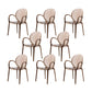 Modern Simple Arm Chair Plastic Base Stackable Dining Chair for Kitchen Coffee 8 Piece Set Clearhalo 'Dining Chairs' 'Dining Tables & Seating' 'dining_chair' 'furn' 'furn_dining_chair' 'Furniture' 'Kitchen & Dining Furniture' 7289289