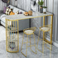 Glam Stone Bar Table Golden Base Storable Table for Living Room Clearhalo 'Bar Furniture' 'Bar Tables' 'bar_tables' 'furn' 'furn_bar_tables' 'Furniture' 'Kitchen & Dining Furniture' 7289294