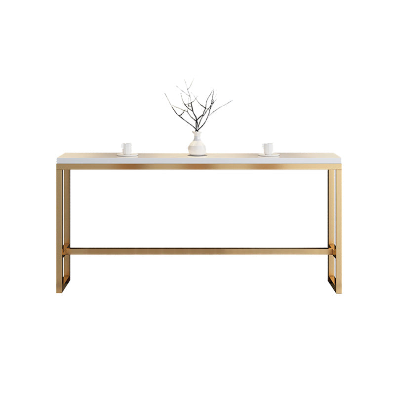 Glam Style Rectangle Bar Table Golden Base for Milk Tea Shop Without Chairs Clearhalo 'Bar Furniture' 'Bar Tables' 'bar_tables' 'furn' 'furn_bar_tables' 'Furniture' 'Kitchen & Dining Furniture' 7289311