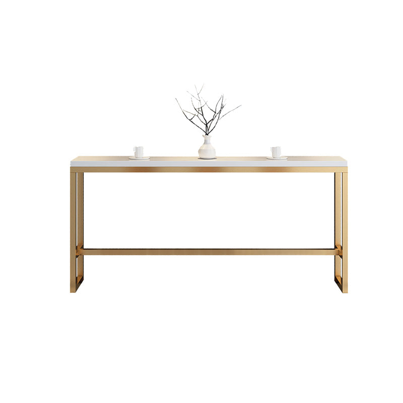 Glam Style Rectangle Bar Table Golden Base for Milk Tea Shop Clearhalo 'Bar Furniture' 'Bar Tables' 'bar_tables' 'furn' 'furn_bar_tables' 'Furniture' 'Kitchen & Dining Furniture' 7289315