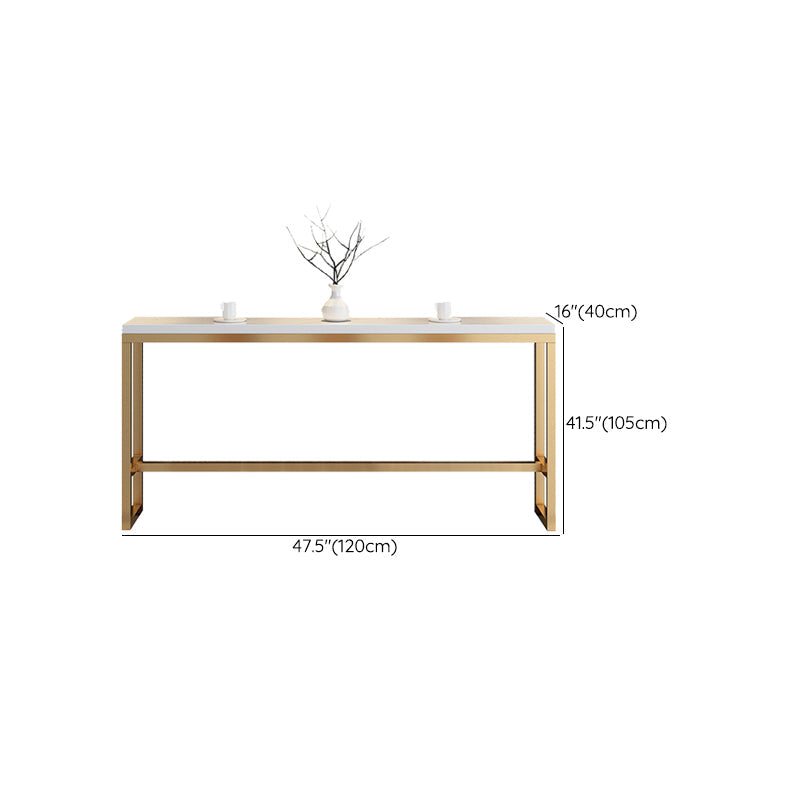 Glam Style Rectangle Bar Table Golden Base for Milk Tea Shop Clearhalo 'Bar Furniture' 'Bar Tables' 'bar_tables' 'furn' 'furn_bar_tables' 'Furniture' 'Kitchen & Dining Furniture' 7289317