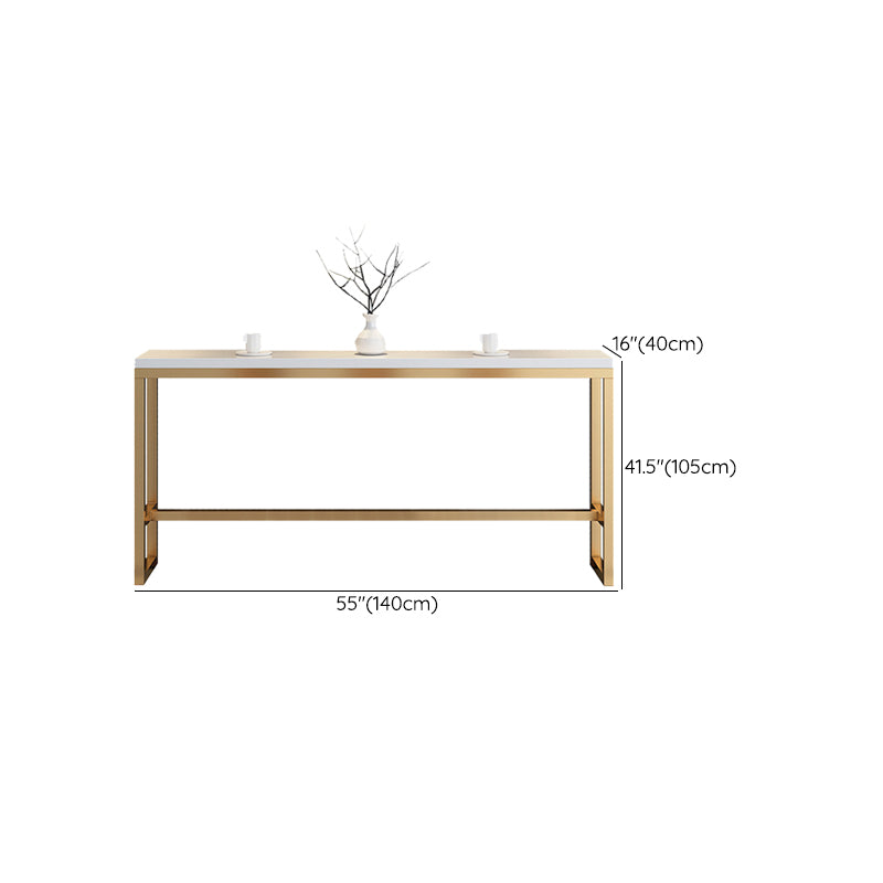 Glam Style Rectangle Bar Table Golden Base for Milk Tea Shop Clearhalo 'Bar Furniture' 'Bar Tables' 'bar_tables' 'furn' 'furn_bar_tables' 'Furniture' 'Kitchen & Dining Furniture' 7289318