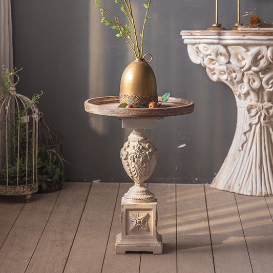 French Country Corner Table Wood Pedestal Round Accent Side Table Clearhalo 'Coffee & Accent Tables' 'End & Side Tables' 'end_side_tables' 'furn' 'furn_end_side_tables' 'Furniture' 'Living Room Furniture' 7289694