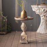 French Country Corner Table Wood Pedestal Round Accent Side Table Clearhalo 'Coffee & Accent Tables' 'End & Side Tables' 'end_side_tables' 'furn' 'furn_end_side_tables' 'Furniture' 'Living Room Furniture' 7289694