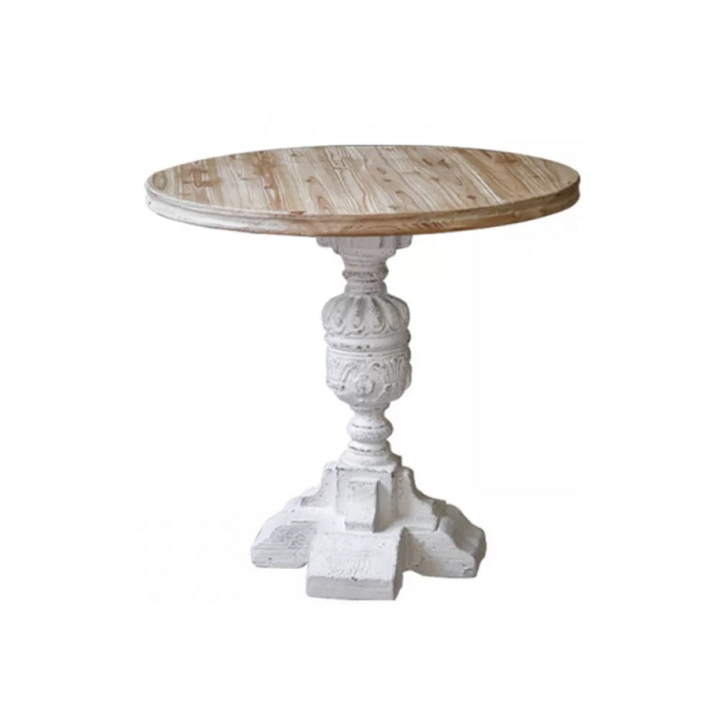 French Country Corner Table Wood Pedestal Round Accent Side Table 31.5"L x 31.5"W x 31.5"H 1 Clearhalo 'Coffee & Accent Tables' 'End & Side Tables' 'end_side_tables' 'furn' 'furn_end_side_tables' 'Furniture' 'Living Room Furniture' 7289695