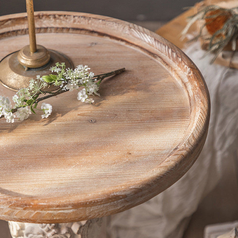 French Country Corner Table Wood Pedestal Round Accent Side Table Clearhalo 'Coffee & Accent Tables' 'End & Side Tables' 'end_side_tables' 'furn' 'furn_end_side_tables' 'Furniture' 'Living Room Furniture' 7289703