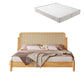 Letto standard rattan a colore solido letto tropicale con testiera