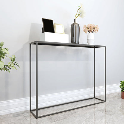 Contemporary Console Table Metal Rectangle Accent Table for Hall Black Clearhalo 'Console Tables' 'console_tables' 'Entry & Mudroom Furniture' 'furn' 'furn_console_tables' 'Furniture' 7289803
