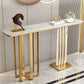 Hall Console Table Gold Glam Stone Accent Table with 1 Shelf  31.5" Tall