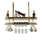 Glam Hanging Wine Rack Metal Wine Bottle & Glass Rack for Bar