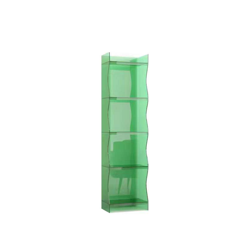 Contemporary Closed Back Bookshelf Acrylic Shelf Bookcase with Shelves 15.7"L x 9.8"W x 59.8"H Green Clearhalo 'Bookcases' 'furn' 'furn_bookcases' 'Furniture' 'Office Furniture' 7289940