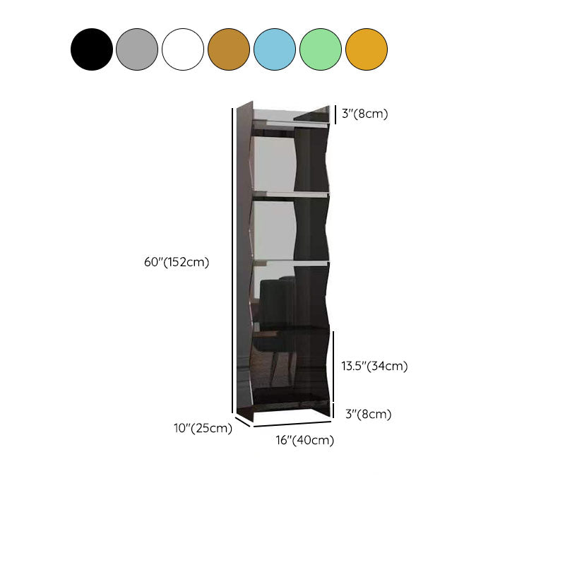 Contemporary Closed Back Bookshelf Acrylic Shelf Bookcase with Shelves Clearhalo 'Bookcases' 'furn' 'furn_bookcases' 'Furniture' 'Office Furniture' 7289945