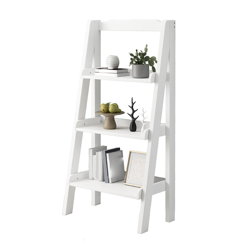 Contemporary Shelves Included Bookshelf Wooden Ladder Bookcase 23.6"L x 12.6"W x 47.2"H Ivory Clearhalo 'Bookcases' 'furn' 'furn_bookcases' 'Furniture' 'Office Furniture' 7289947