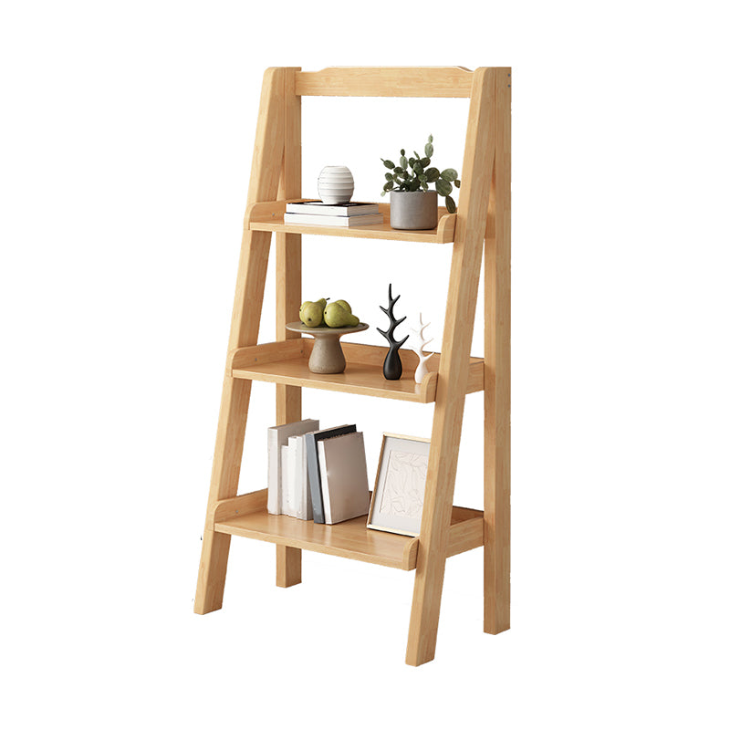 Contemporary Shelves Included Bookshelf Wooden Ladder Bookcase 23.6"L x 12.6"W x 47.2"H Natural Clearhalo 'Bookcases' 'furn' 'furn_bookcases' 'Furniture' 'Office Furniture' 7289950