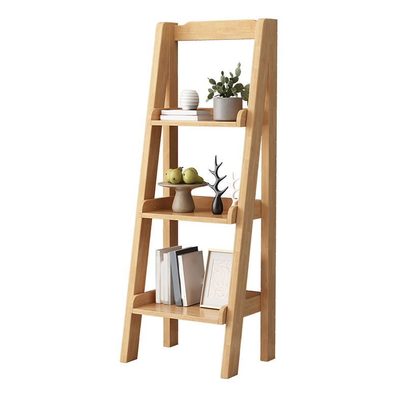 Contemporary Shelves Included Bookshelf Wooden Ladder Bookcase 17.3"L x 12.6"W x 47.2"H Natural Clearhalo 'Bookcases' 'furn' 'furn_bookcases' 'Furniture' 'Office Furniture' 7289957
