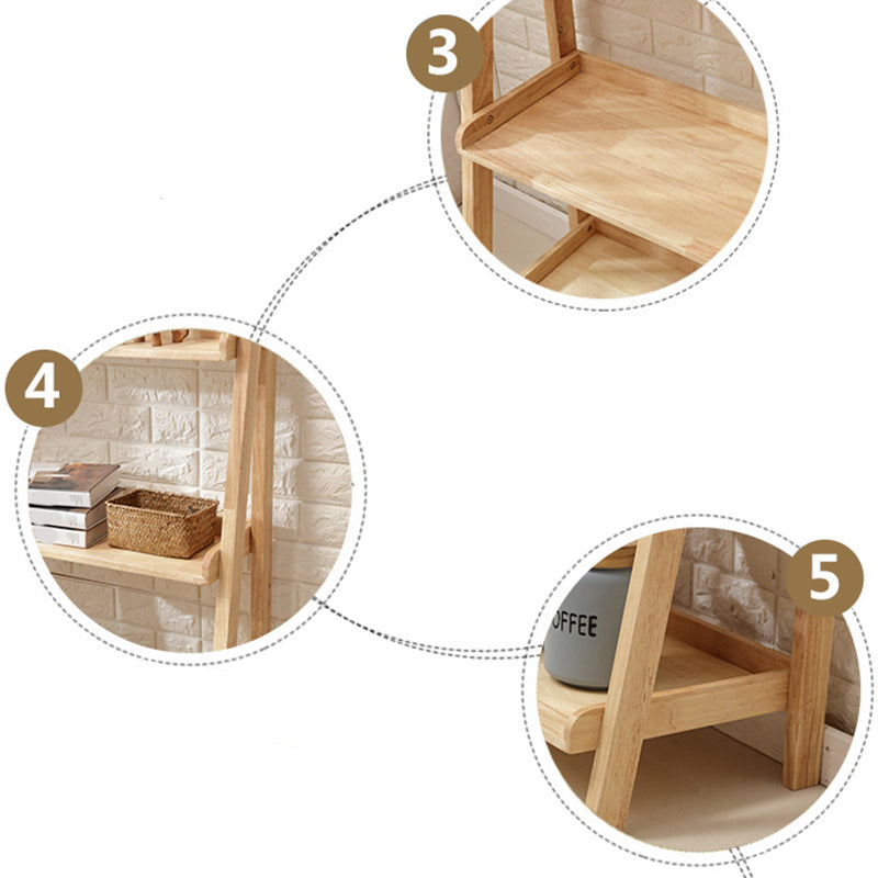 Contemporary Shelves Included Bookshelf Wooden Ladder Bookcase Clearhalo 'Bookcases' 'furn' 'furn_bookcases' 'Furniture' 'Office Furniture' 7289958