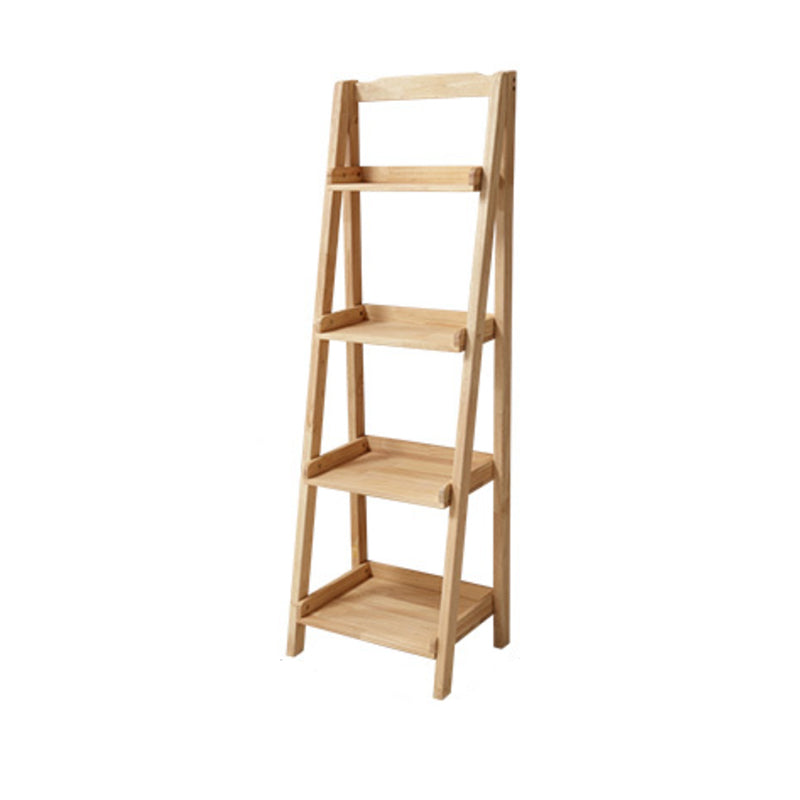 Contemporary Shelves Included Bookshelf Wooden Ladder Bookcase 17.3"L x 14.2"W x 55.1"H Natural Clearhalo 'Bookcases' 'furn' 'furn_bookcases' 'Furniture' 'Office Furniture' 7289959