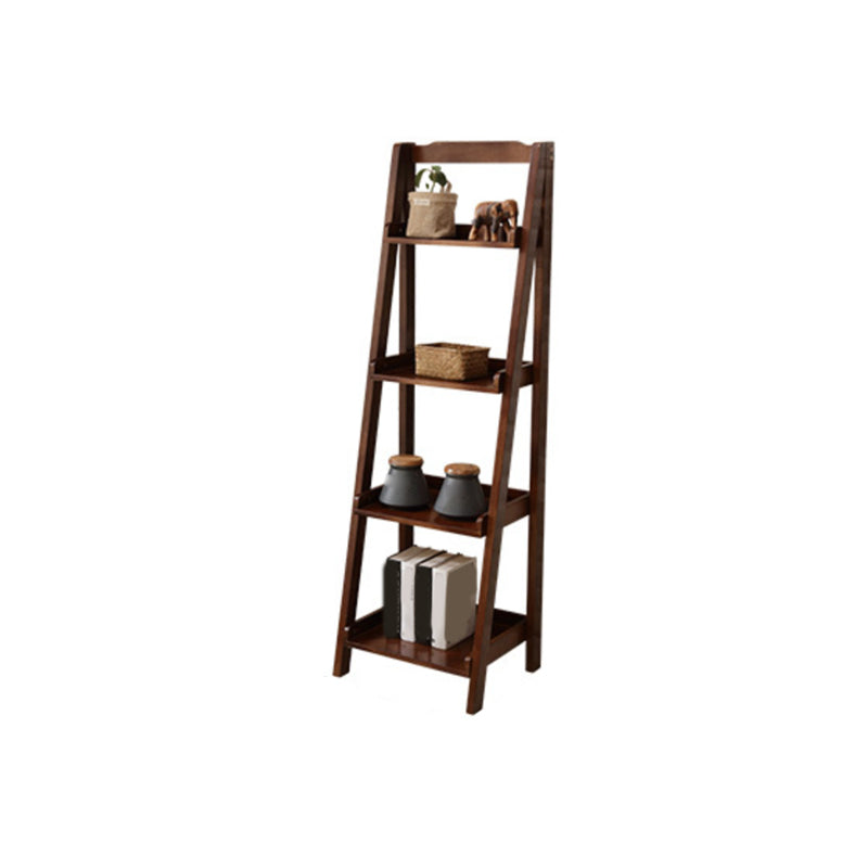 Contemporary Shelves Included Bookshelf Wooden Ladder Bookcase 17.3"L x 14.2"W x 55.1"H Nut-Brown Clearhalo 'Bookcases' 'furn' 'furn_bookcases' 'Furniture' 'Office Furniture' 7289961