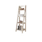 Contemporary Shelves Included Bookshelf Wooden Ladder Bookcase 17.3"L x 14.2"W x 55.1"H Ivory Clearhalo 'Bookcases' 'furn' 'furn_bookcases' 'Furniture' 'Office Furniture' 7289962