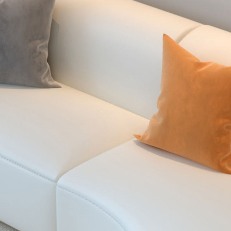 White Durable Sectional Sofas Cushion Solid Wood Sofa for Living Room Clearhalo 'furn' 'furn_sectionals' 'Furniture' 'Living Room Furniture' 'Sectionals' 7290005