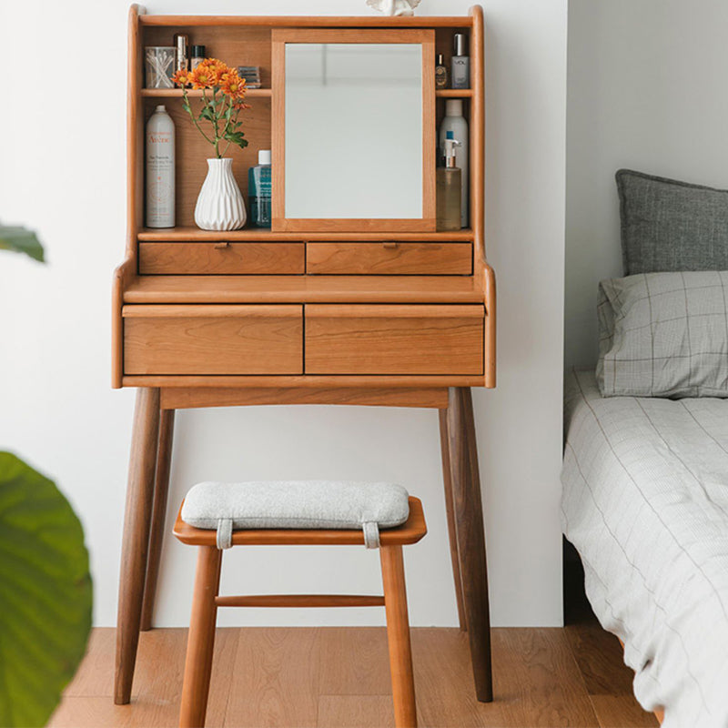 Tavolo da trucco in legno in legno in legno scandinavo Specchio.