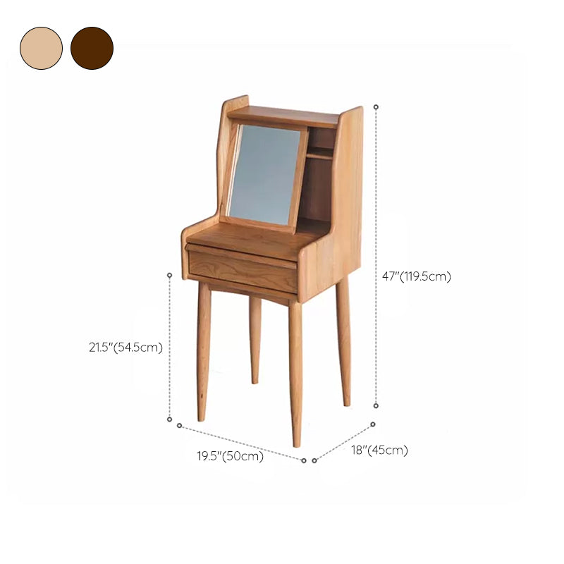 Tavolo da trucco in legno in legno in legno scandinavo Specchio.