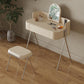 Wood Standing Makeup Vanity Set Modern Makeup Vanity with Metal Base Clearhalo 'Bedroom Furniture' 'furn' 'furn_makeup_vanities' 'Furniture' 'Makeup Vanities' 'makeup_vanities' 7290071