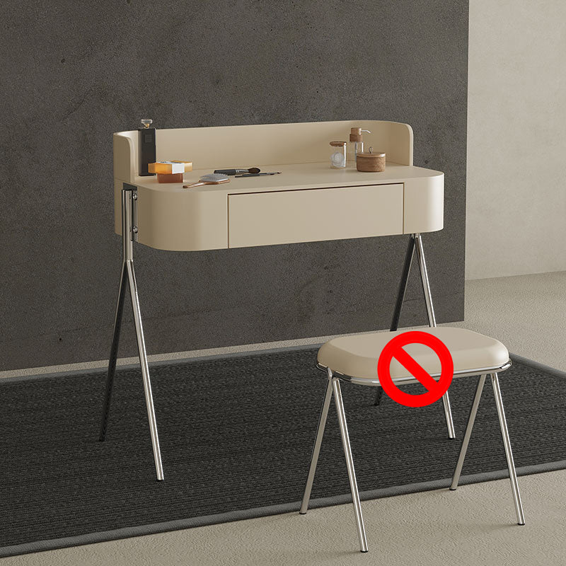 Wood Standing Makeup Vanity Set Modern Makeup Vanity with Metal Base Makeup Vanity Apricot Clearhalo 'Bedroom Furniture' 'furn' 'furn_makeup_vanities' 'Furniture' 'Makeup Vanities' 'makeup_vanities' 7290076