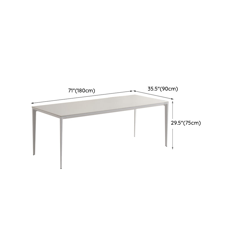 Moderne 1/4/5/7 pièces meubles rectangle Rectangle en pierre fritté en pierre en blanc