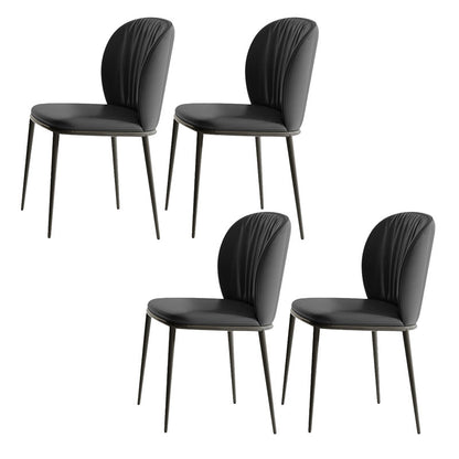 Glam Black Dining Table Set 1/4/5/7 Pcs Dinette Set with Leather Chairs