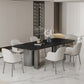 Glam Black Dining Table Set 1/4/5/7 Pcs Dinette Set with Leather Chairs