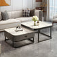 Slate Coffee Table Square 2 Nesting Coffee Table Set for Living Room 28"L x 28"W x 18"H + 24"L x 24"W x 15"H White-Gray Black Clearhalo 'Coffee & Accent Tables' 'Coffee Tables' 'coffee_tables' 'furn' 'furn_coffee_tables' 'Furniture' 'Living Room Furniture' 7290630