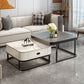 Slate Coffee Table Square 2 Nesting Coffee Table Set for Living Room 28"L x 28"W x 18"H + 24"L x 24"W x 15"H Gray & White Black Clearhalo 'Coffee & Accent Tables' 'Coffee Tables' 'coffee_tables' 'furn' 'furn_coffee_tables' 'Furniture' 'Living Room Furniture' 7290633