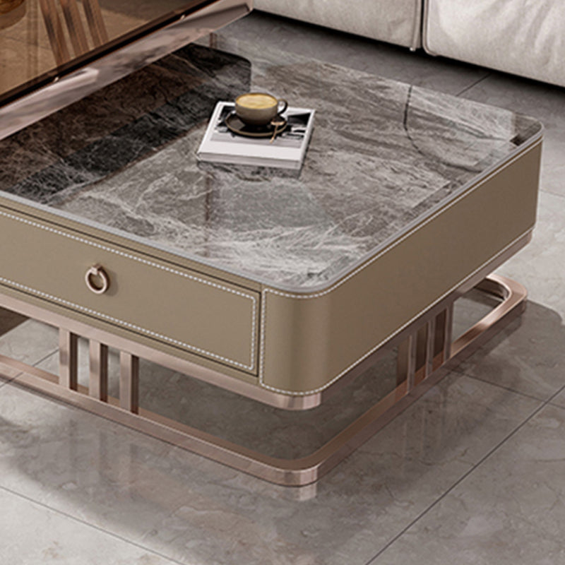 Slate Square Coffee Table Frame 2 Nesting Coffee Table Set for Living Room Clearhalo 'Coffee & Accent Tables' 'Coffee Tables' 'coffee_tables' 'furn' 'furn_coffee_tables' 'Furniture' 'Living Room Furniture' 7290656