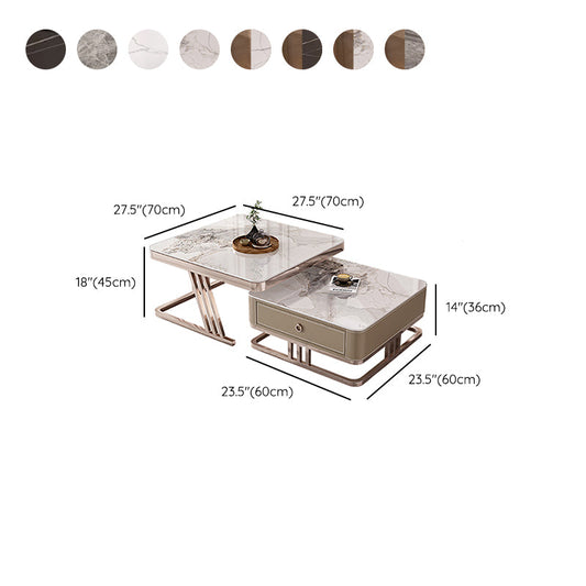 Framone di tavolino quadrato di ardesia 2 tavolino da caffè per soggiorno